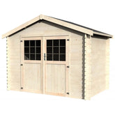 Abri de jardin Florine 6,4m² en bois massif 28mm avec double porte – Décor et Jardin Ma boutique